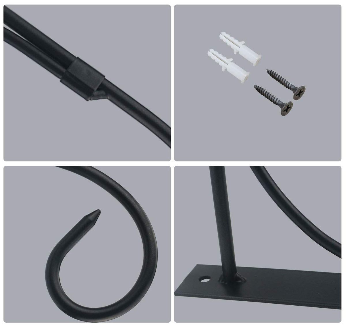 Tinsow wall hook holds a heavy flower basket with stability