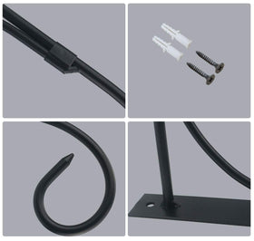 Tinsow wall hook holds a heavy flower basket with stability