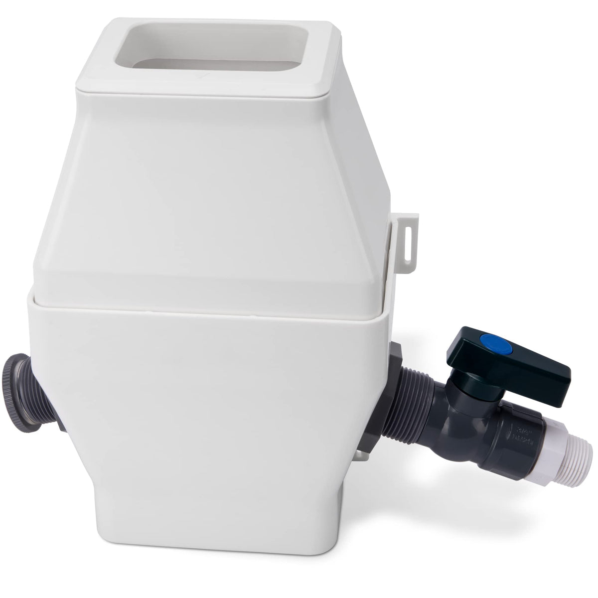 Tintsabo rain barrel diverter connects to downspout for efficient rain capture.