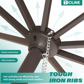 Tioline 9FT wind-resistant brackets support steady daytime use