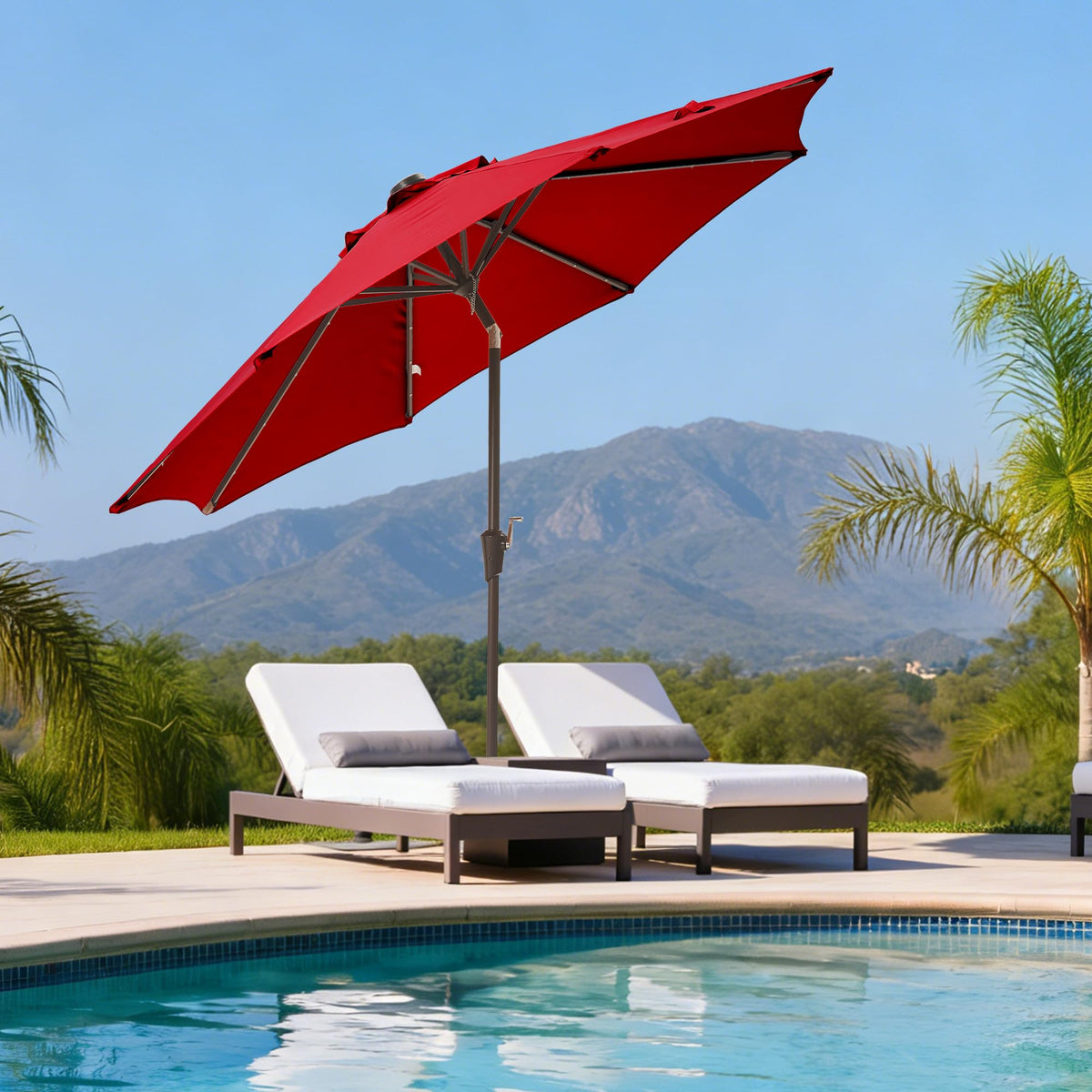 Easy open and close crank with 45 degree tilt for flexible shading.