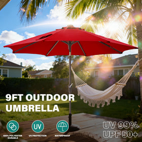 Heavy-duty iron pole and base provide strong wind resistance and stability.