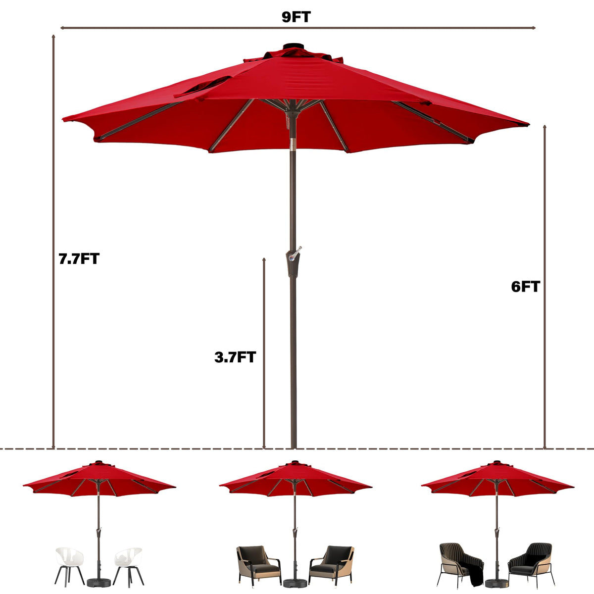 Outdoor setup on deck near pool showcases Tioline shade solution.
