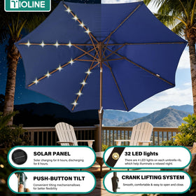 Tioline tilt-crank operation demonstrates easy shade adjustment for sun angles.