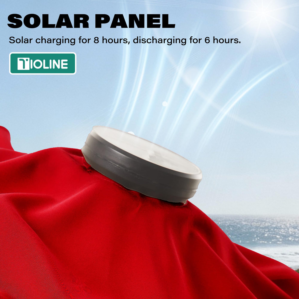 Tioline 32 LED lights illuminate the patio for nighttime gatherings.