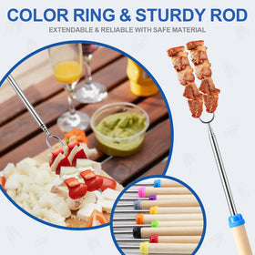TIPTAP colorful rings on skewers help identify users during gatherings.