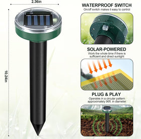 Tirgo ultrasonic mole deterrent spikes create a gentle hum while protecting your lawn
