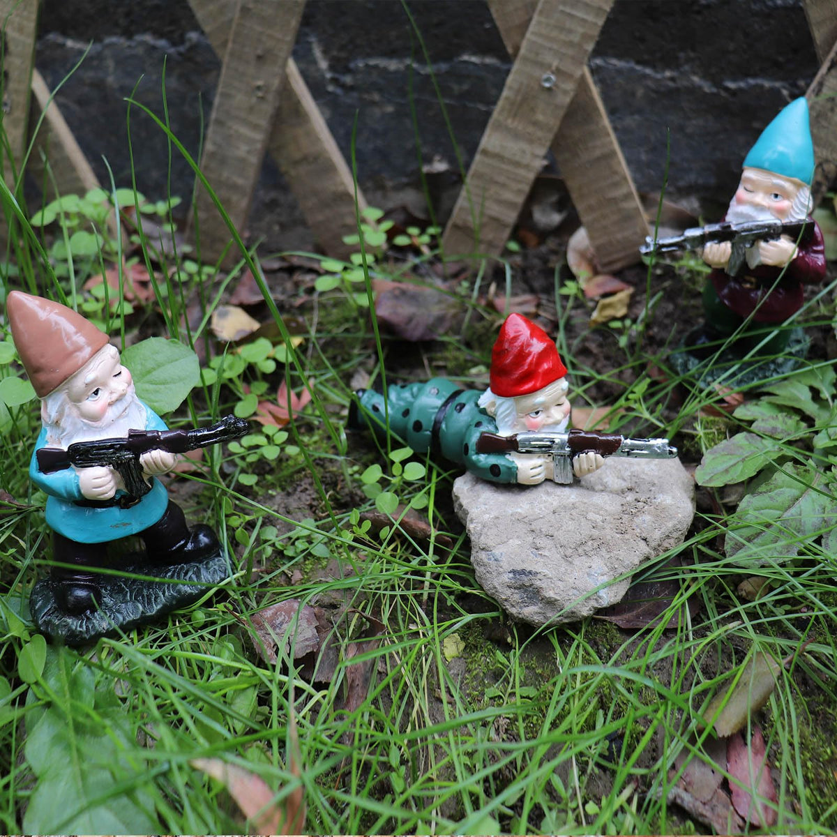 Tirifer cute military gnomes ideal as a housewarming gift