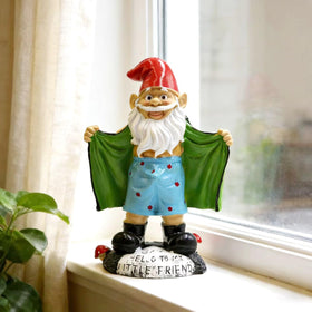 Tirifer outdoor gnome figure in garden bed with whimsical presence