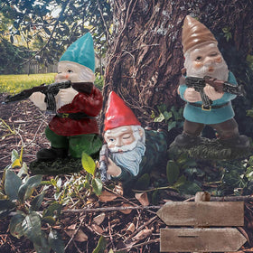 Tirifer guard gnome military soldier figure enhances yard decor