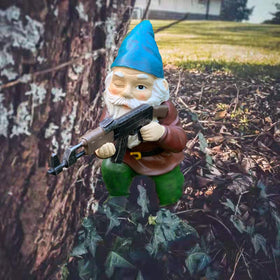 Tirifer guard gnome in outdoor decor setting for garden