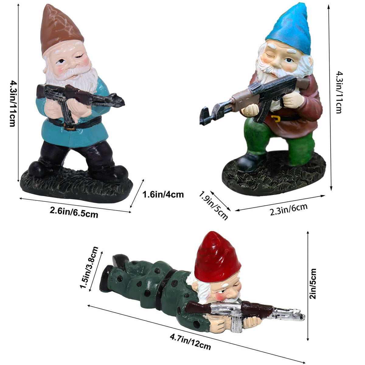 Tirifer weatherproof resin gnomes resist sun and rain