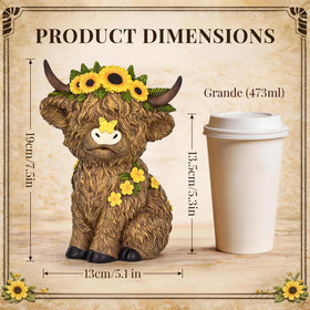 TISEJOY Highland Cow plant pot decor adds character to greenery.