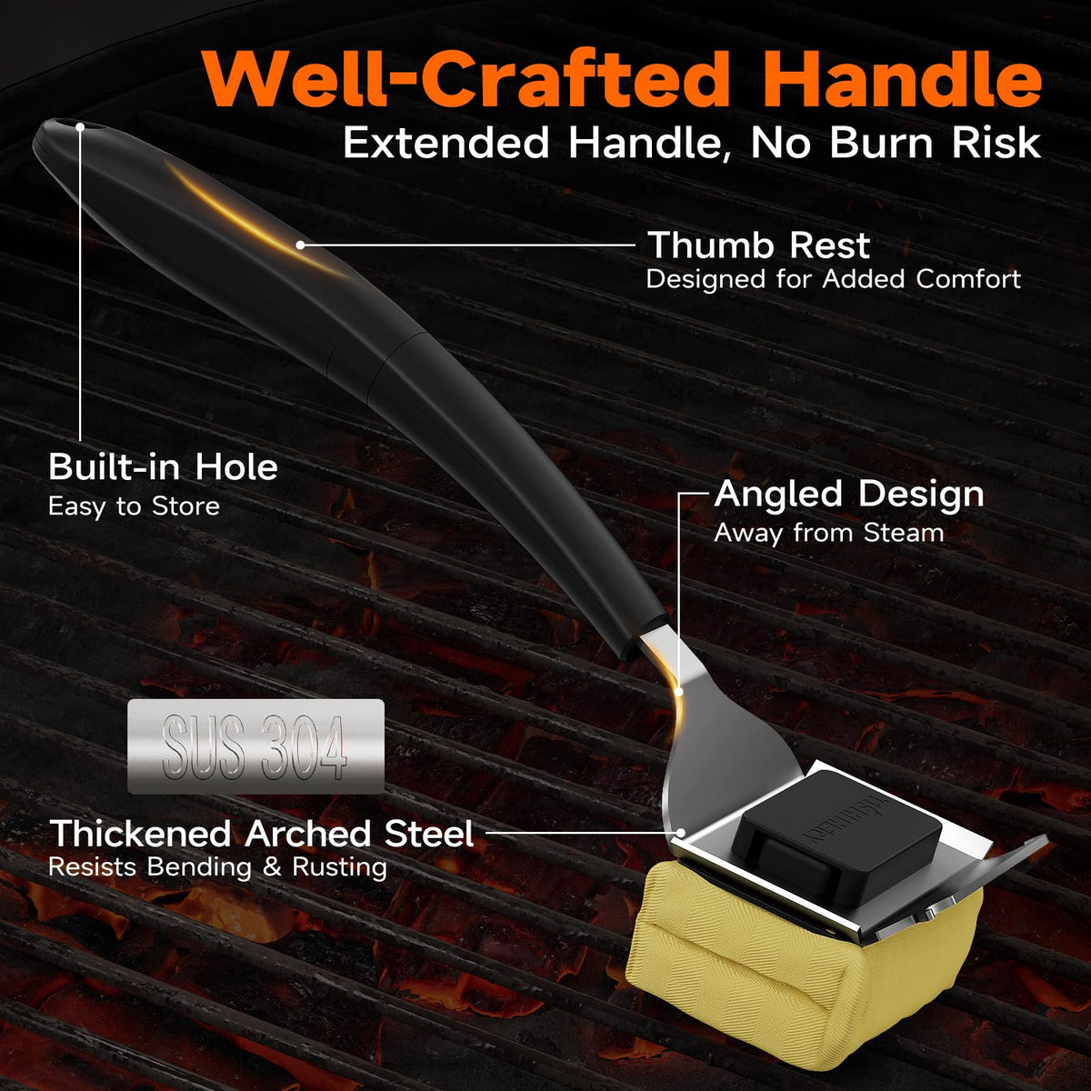 TISHI HERY 400GSM Kevlar fiber brush for durable, heat-resistant cleaning
