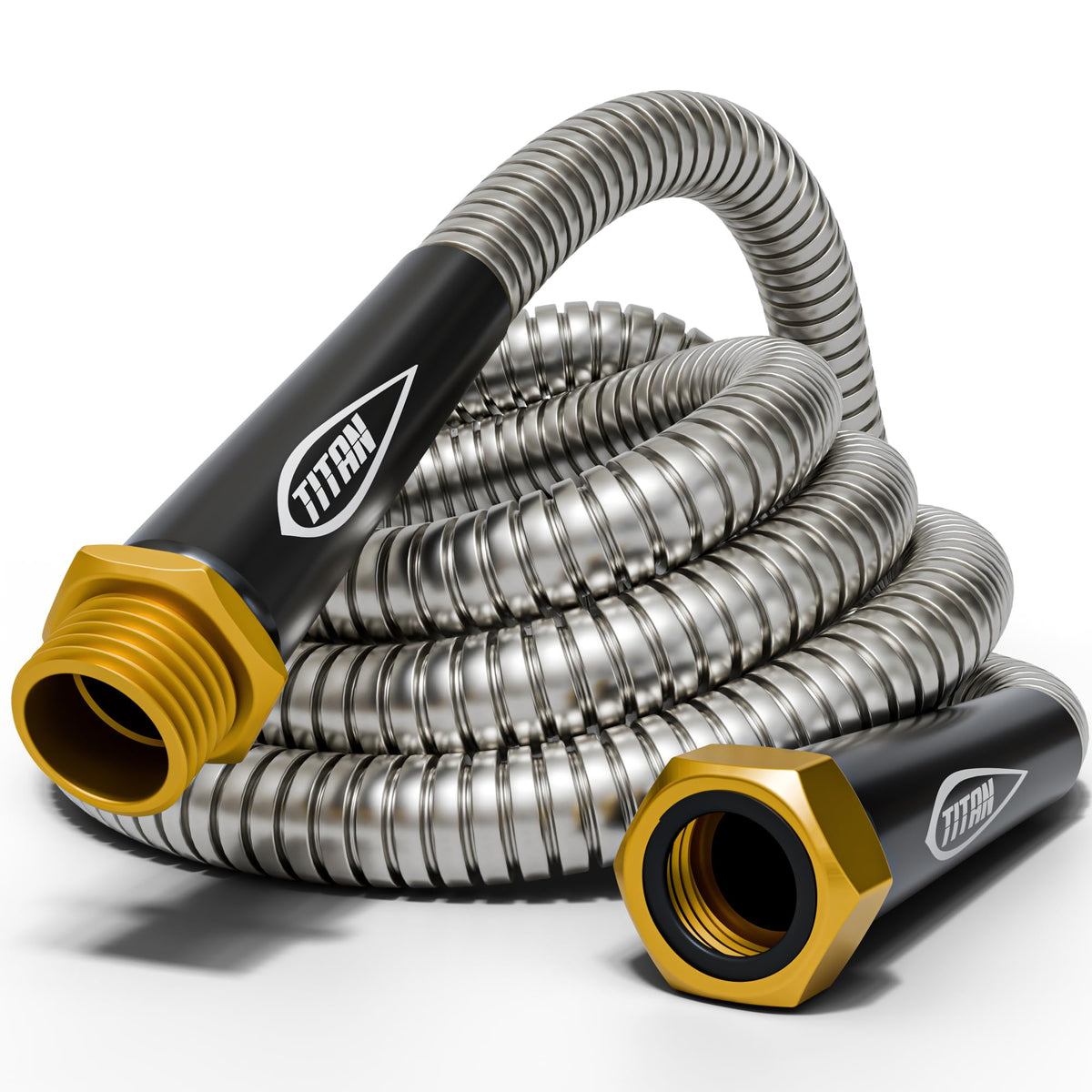 Titan Garden Hose compact storage helps keep your yard tidy.