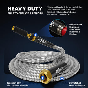 Titan Garden Hose easy coil and lightweight design makes storage simple.