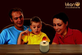 Titan Incubators battery-powered design allows candling anywhere.