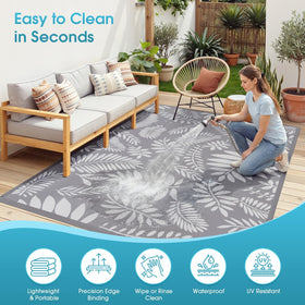 TitanCoziest reinforced-edges outdoor rug keeps borders clean and safe on patios.