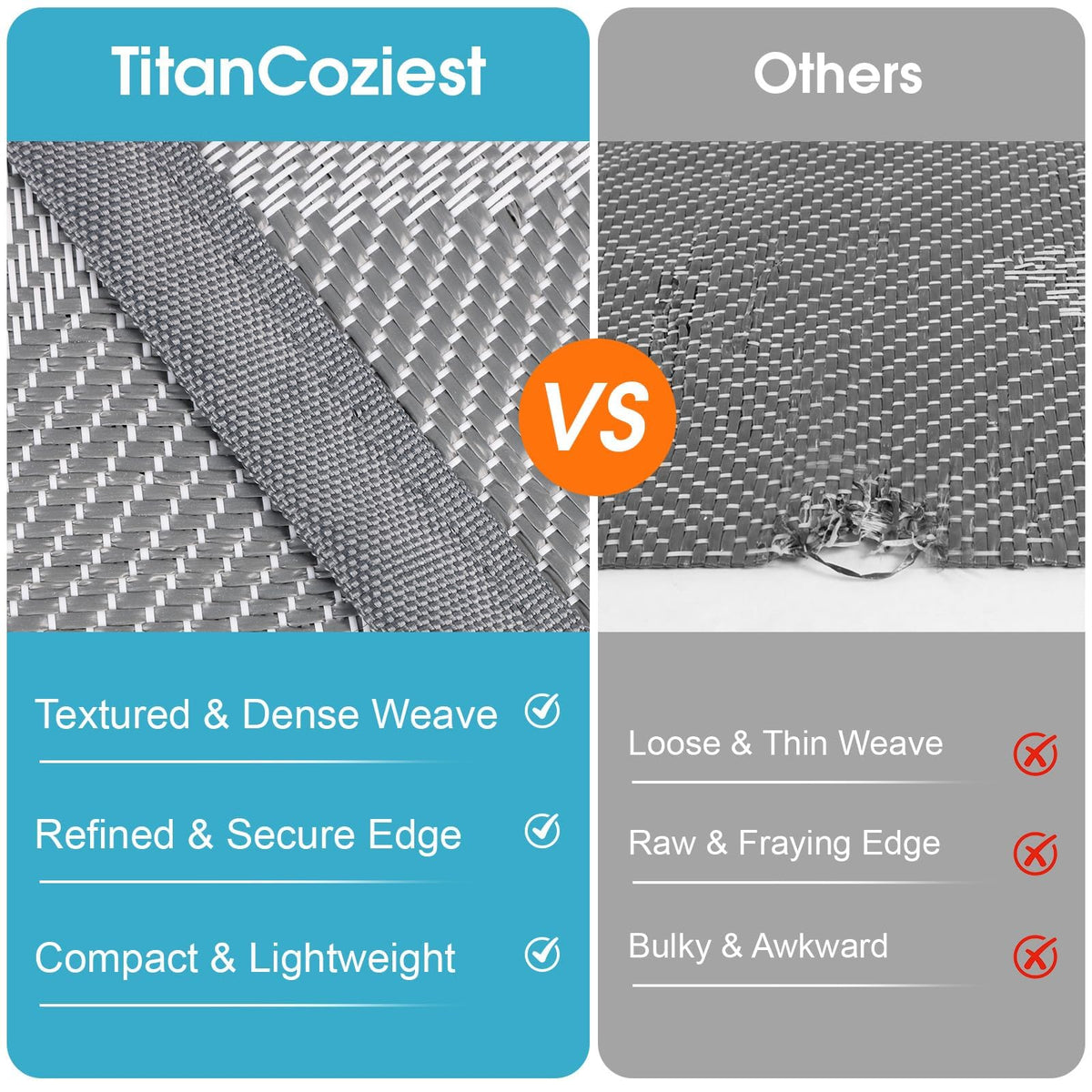 TitanCoziest reversible-pattern outdoor rug offers two looks for versatile spaces.