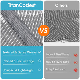 TitanCoziest reversible-pattern outdoor rug offers two looks for versatile spaces.