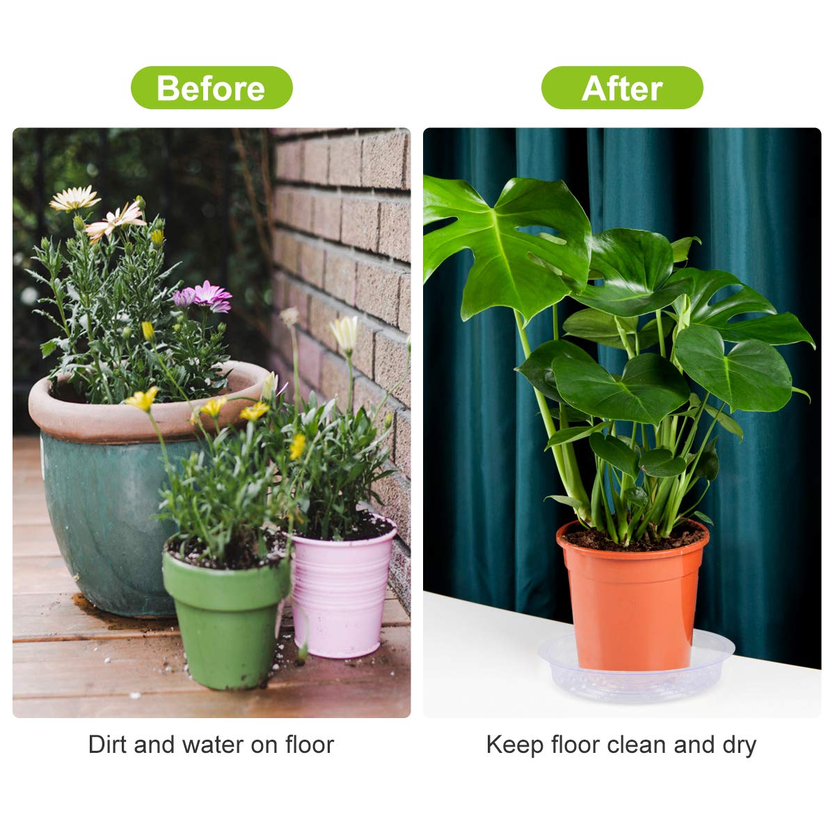 TITE 2 inch deep tray catches spills to keep surfaces pristine.