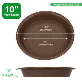 TITE plant saucer 10-inch bottom view highlights durable bottom edge for stability.