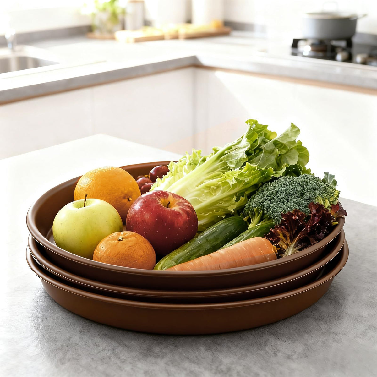 TITE saucer made of heavy-duty PP plastic communicates durability and long-lasting use.