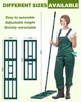 TITECK lawn leveling rake with 78-inch adjustable handle for comfort