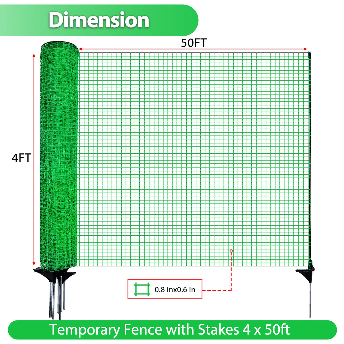 TITECK plastic fencing mesh unrolled for quick outdoor enclosure