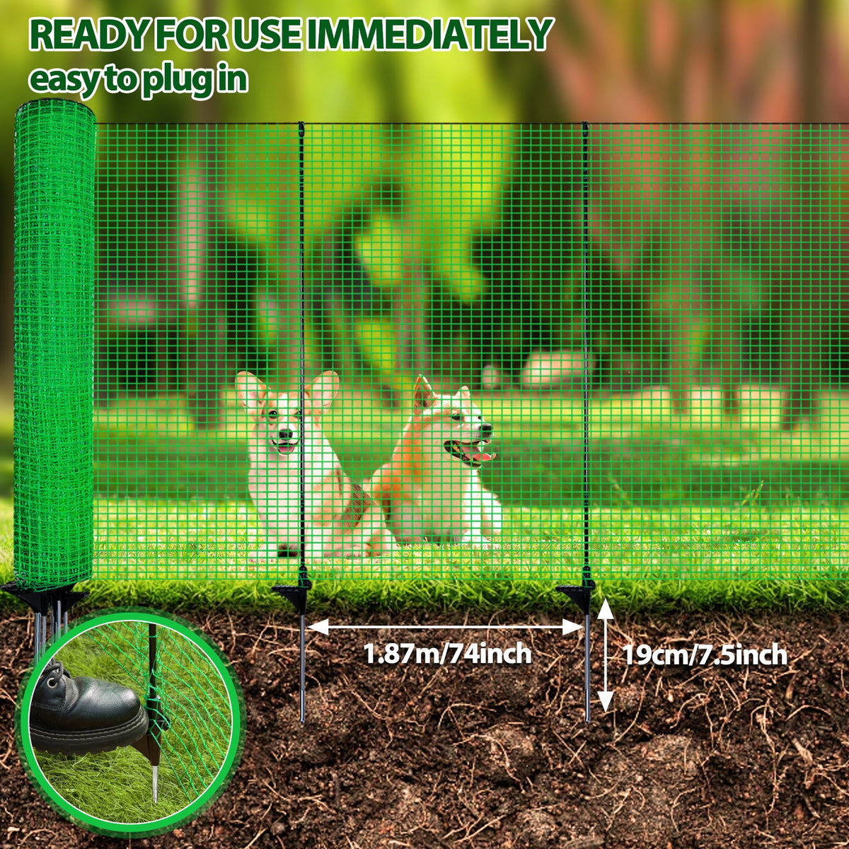 TITECK UV-resistant nylon fence suitable for poultry containment.
