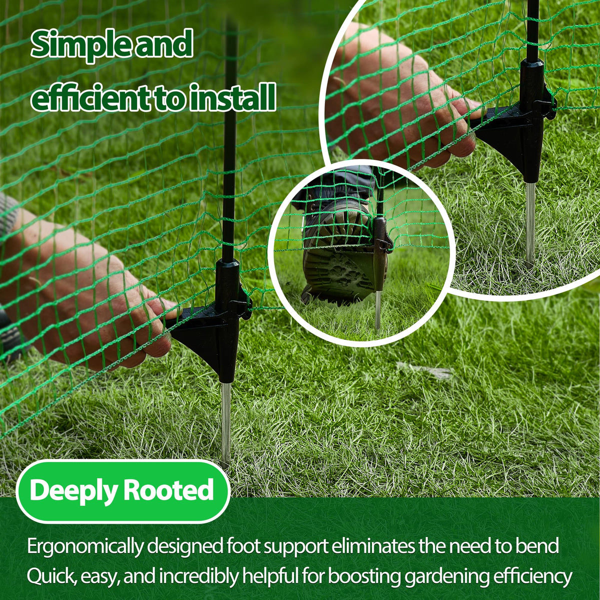 TITECK weather-ready barrier supports pets, poultry, and seasonal fencing needs.