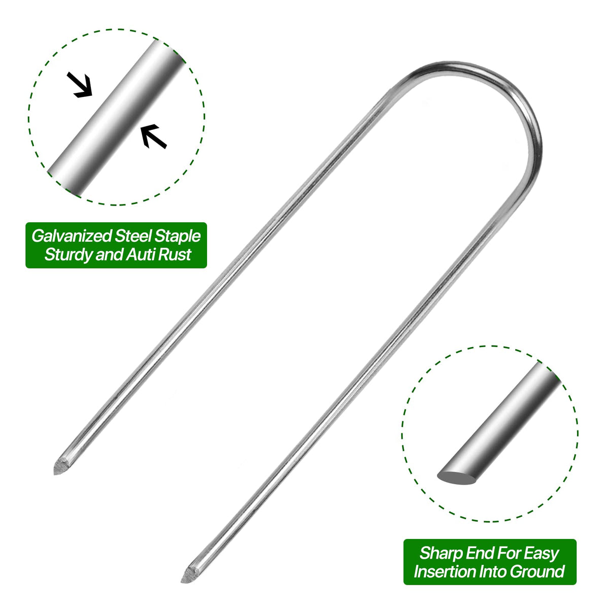 TiTifield 11 gauge stakes provide strong, bend-resistant support