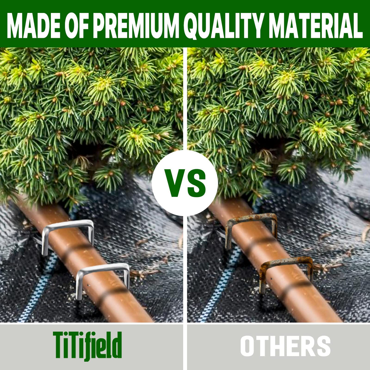 TiTifield anti-rust durable stakes securing weed barriers
