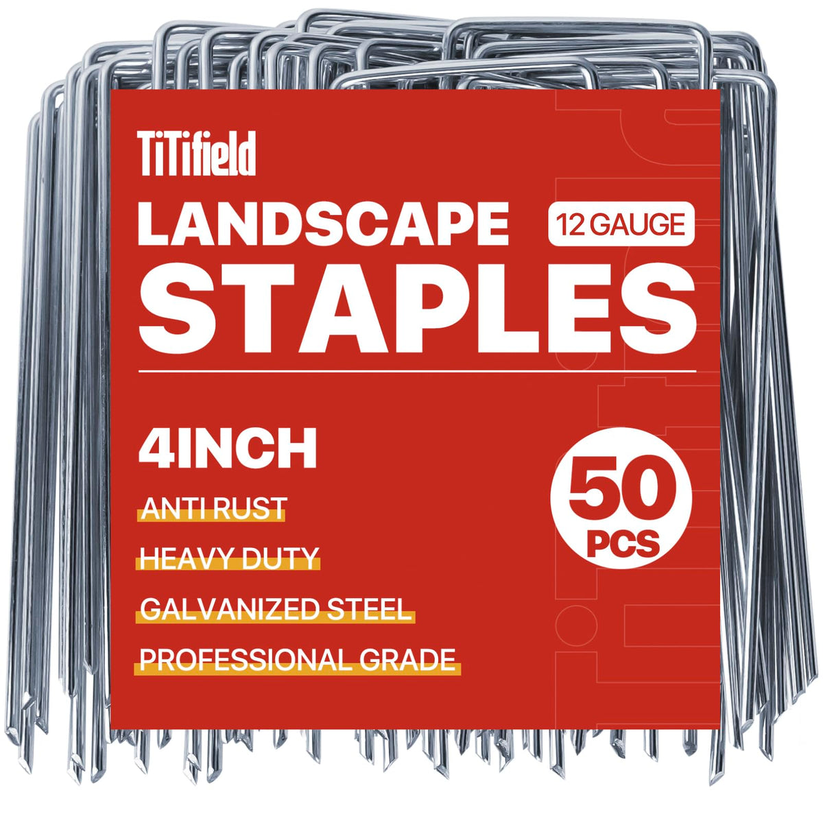 TiTifield landscape staples 4in securing weed barrier fabric for durable outdoor setups