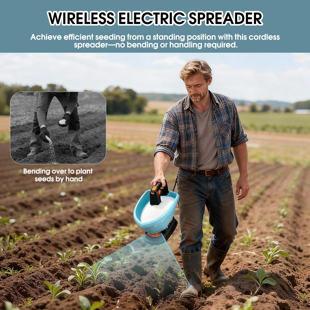 TITIUNCLE 3L electric spreader edge-application for neat border spreading