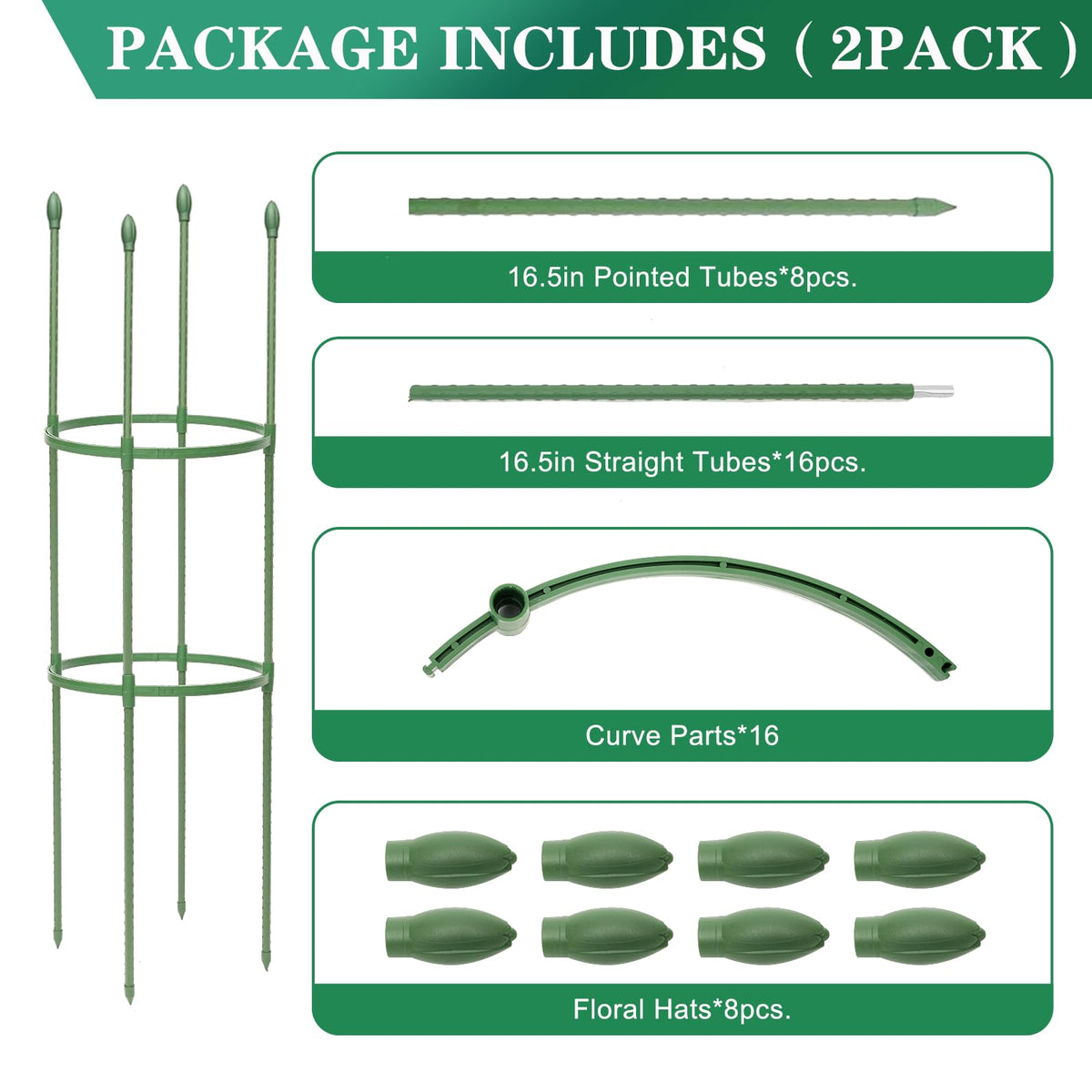 tiuire 50-inch height fits many tomato varieties and climbing vegetables