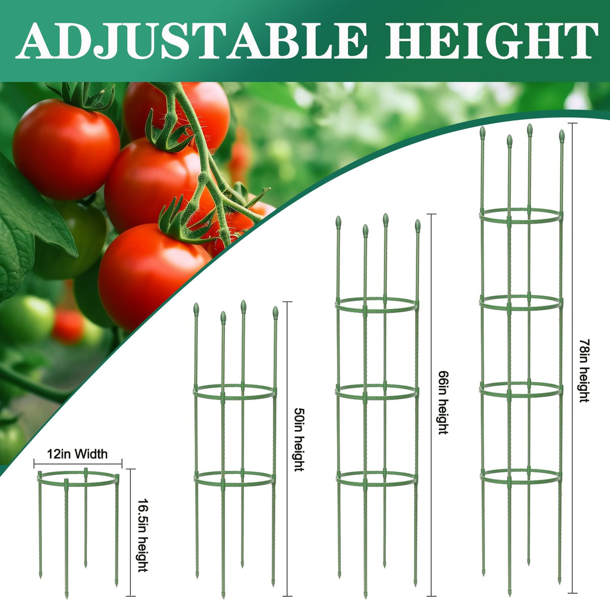 tiuire heavy-duty plant tower supports up to 25 lbs of fruiting vegetables in the garden