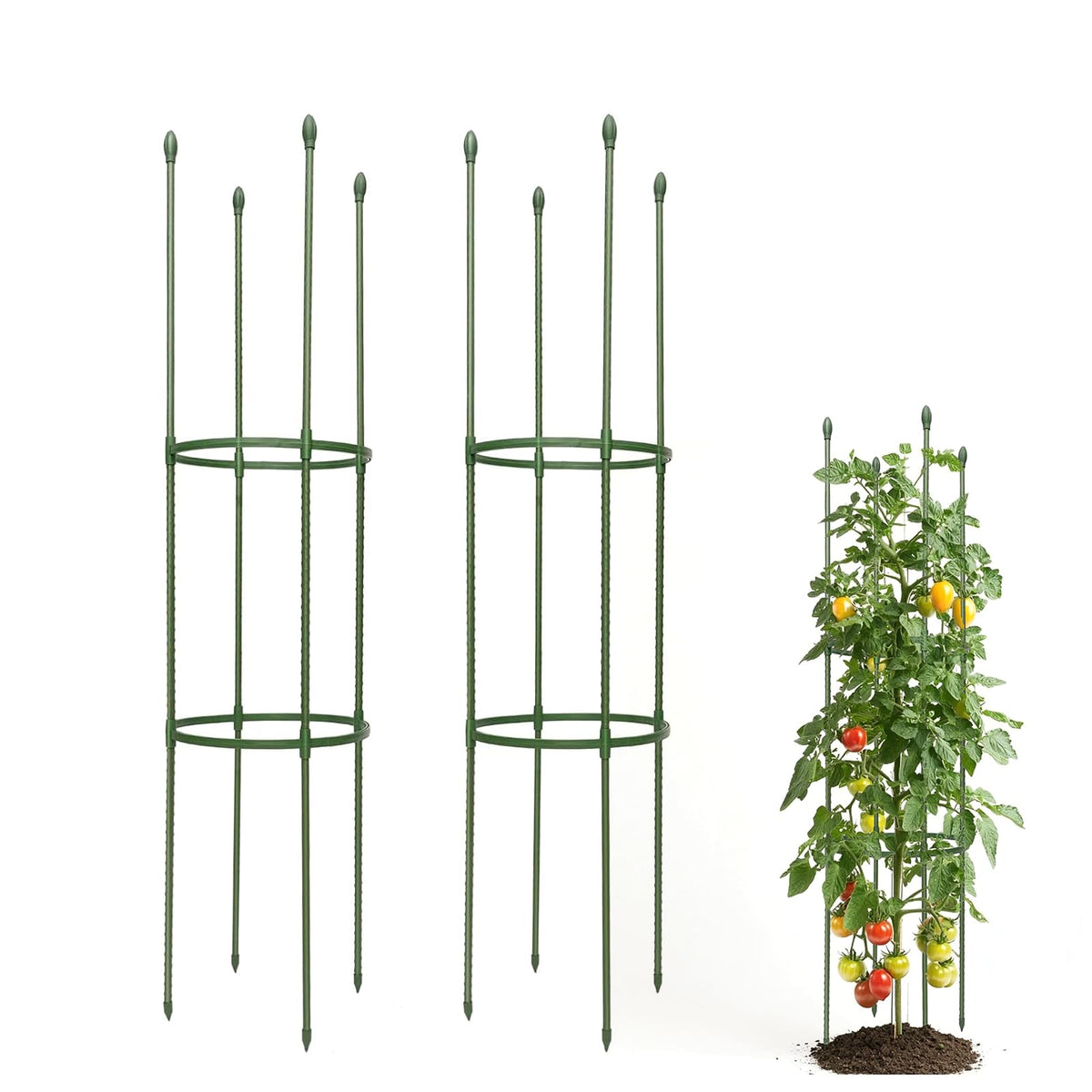 tiuire tomato cage with reinforced steel core provides sturdy garden support for tomatoes