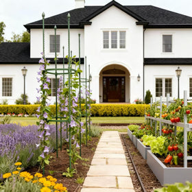 tiuire two-tier adjustable height supports climbing plants through growth stages