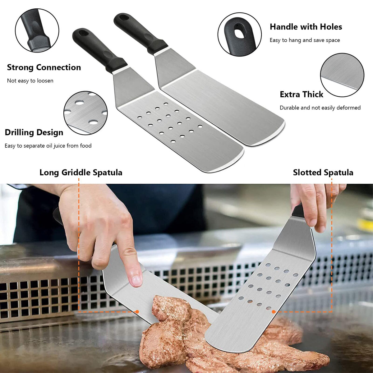 Tivddikun Blackstone small griddle spatula for precise turning