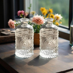 TIWPAJS compact 5.11 inch tall vase for tight spaces.