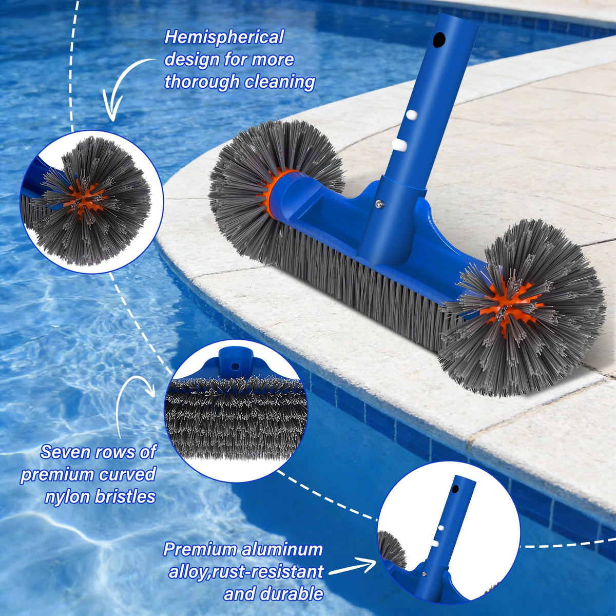 TIXANF nylon-bristle brush centers tackle stubborn grime on walls