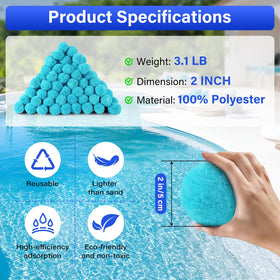 TIXANF filter balls replacing sand in a filter system to improve efficiency