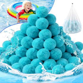 TIXANF pool filter balls in mesh bag for easy cleaning and reuse