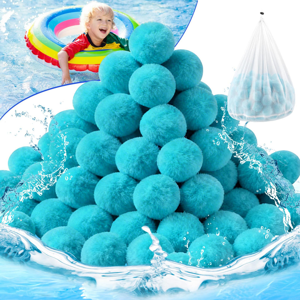 TIXANF pool filter balls in mesh bag for easy cleaning and reuse