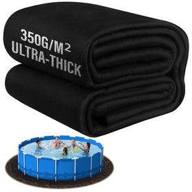 TIXANF thick 350g/m² pool pad protects round pool bottoms from punctures.