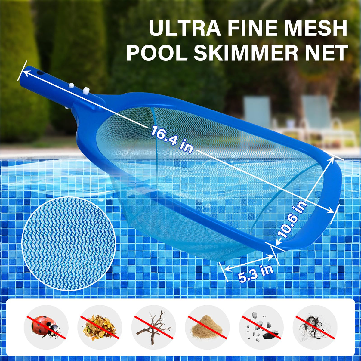 TIXANF ultra-fine mesh skimmer net captures fine debris safely