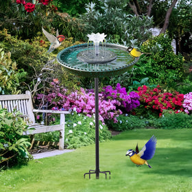 TIYIAWI Solar-powered fountain runs on sun with no batteries needed.