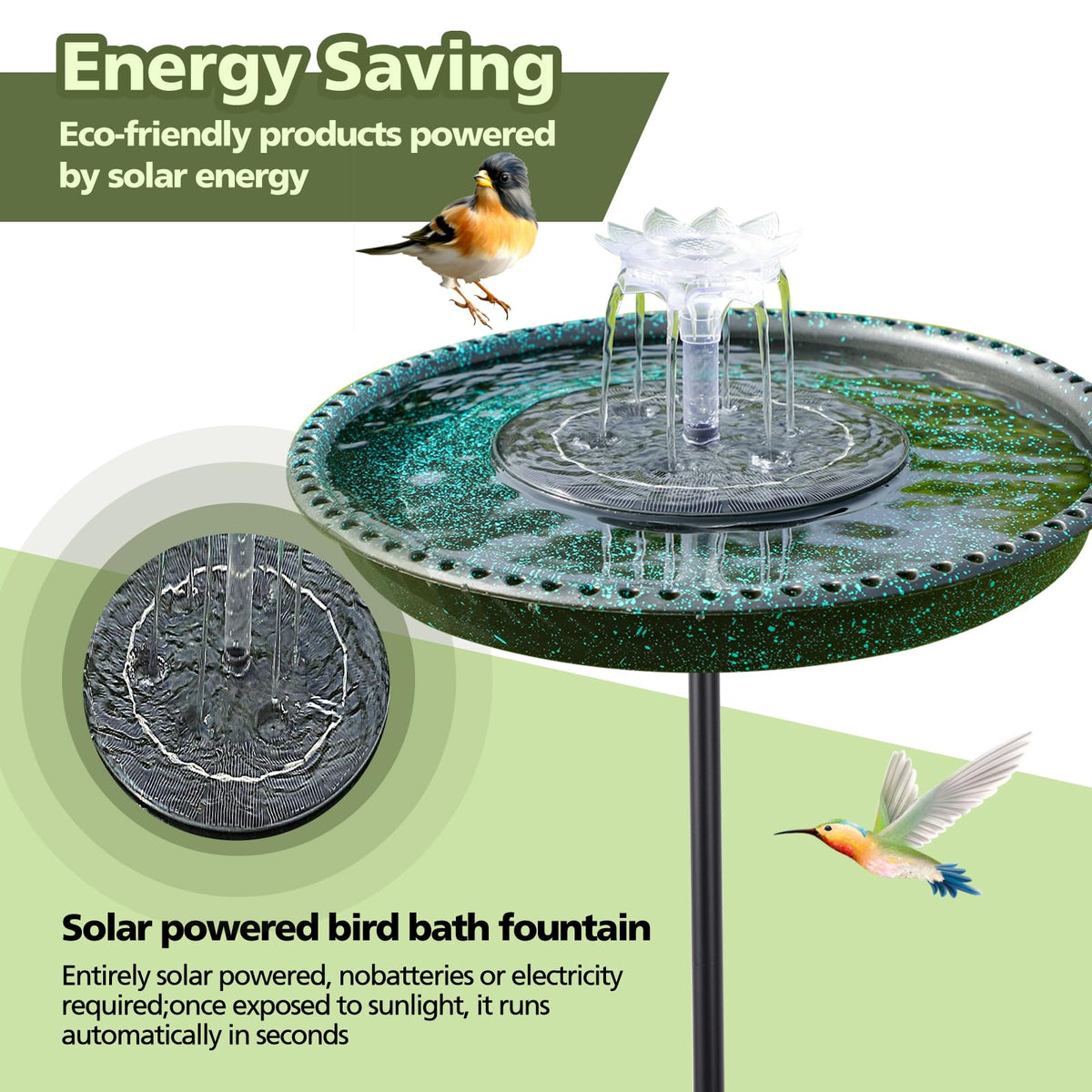 TIYIAWI Outdoor bird bath suits patios, yards, and gardens with style.