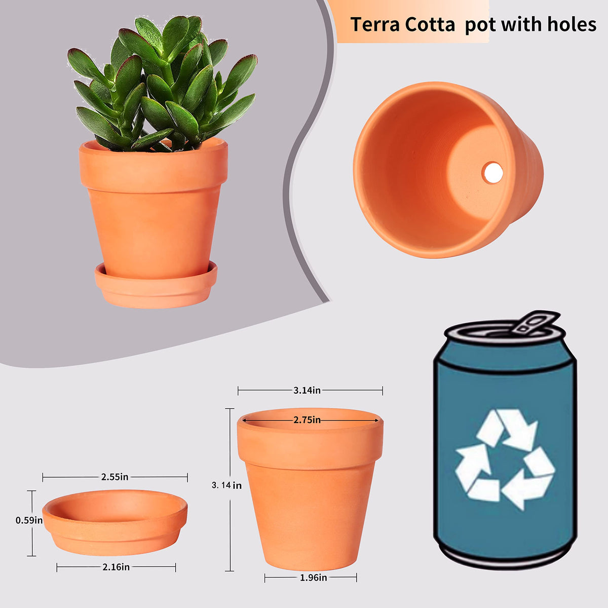 Closeup of drainage hole in TKSCUSR terracotta pot